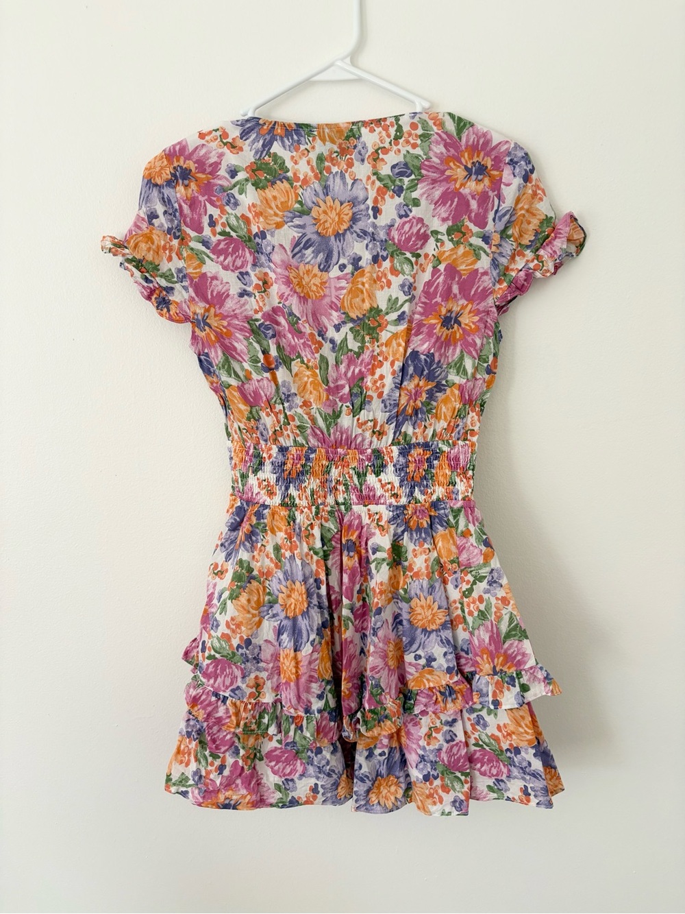 Hello Molly Purple Pink Full Of Passions Ruffle Cut Out Tie Top Mini Dress 4 - Picture 11 of 12